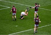 29 June 2025; Conor Gray of Meath after scoring his side's first goal during the GAA Football All-Ireland Senior Championship quarter-final match between Meath and Galway at Croke Park in Dublin. Photo by Daire Brennan/Sportsfile