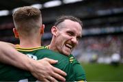 29 June 2025; Cillian O'Sullivan of Meath celebrates after his side's victory in the GAA Football All-Ireland Senior Championship quarter-final match between Meath and Galway at Croke Park in Dublin. Photo by Piaras Ó Mídheach/Sportsfile