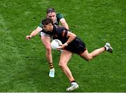 29 June 2025; Darragh McMullan of Armagh in action against Graham O'Sullivan of Kerry during the GAA Football All-Ireland Senior Championship quarter-final match between Armagh and Kerry at Croke Park in Dublin. Photo by Daire Brennan/Sportsfile