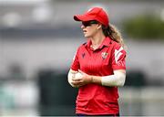 29 June 2025; Alana Dalzell of Dragons during the Evoke Super 20 Trophy match between Scorchers and Dragons at Railway Union Cricket Club in Dublin. Photo by Seb Daly/Sportsfile