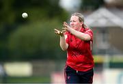 29 June 2025; Jenny Jackson of Dragons during the Evoke Super 20 Trophy match between Scorchers and Dragons at Railway Union Cricket Club in Dublin. Photo by Seb Daly/Sportsfile