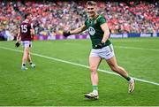 29 June 2025; Seán Rafferty of Meath celebrates after his side's victory in the GAA Football All-Ireland Senior Championship quarter-final match between Meath and Galway at Croke Park in Dublin. Photo by Piaras Ó Mídheach/Sportsfile