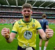 29 June 2025; Meath goalkeeper Billy Hogan celebrates after  the GAA Football All-Ireland Senior Championship quarter-final match between Meath and Galway at Croke Park in Dublin. Photo by Ray McManus/Sportsfile