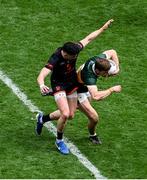 29 June 2025; Gavin White of Kerry in action against Rory Grugan of Armagh during the GAA Football All-Ireland Senior Championship quarter-final match between Armagh and Kerry at Croke Park in Dublin. Photo by Daire Brennan/Sportsfile