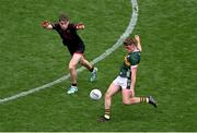 29 June 2025; Gavin White of Kerry in action against Andrew Murnin of Armagh during the GAA Football All-Ireland Senior Championship quarter-final match between Armagh and Kerry at Croke Park in Dublin. Photo by Daire Brennan/Sportsfile