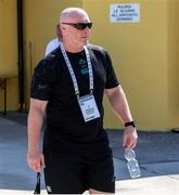 29 June 2025; Ireland coach Neil Doak arrives at Stadio San Michele in Calvisano prior to the  World Rugby U20 Championship 2025 Pool C match between Ireland and Georgia at Stadio San Michele in Calvisano, Italy. Photo by Roberto Bregani/Sportsfile