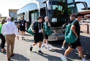 29 June 2025; Ireland players arrive at Stadio San Michele in Calvisano prior to the World Rugby U20 Championship 2025 Pool C match between Ireland and Georgia at Stadio San Michele in Calvisano, Italy. Photo by Roberto Bregani/Sportsfile
