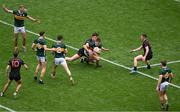 29 June 2025; Seán O'Shea of Kerry in action against Ben Crealey of Armagh during the GAA Football All-Ireland Senior Championship quarter-final match between Armagh and Kerry at Croke Park in Dublin. Photo by Daire Brennan/Sportsfile