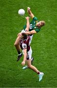 29 June 2025; Conor Gray of Meath in action against Paul Conroy of Galway during the GAA Football All-Ireland Senior Championship quarter-final match between Meath and Galway at Croke Park in Dublin. Photo by Daire Brennan/Sportsfile
