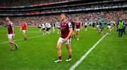 29 June 2025;  Galway players including Damien Comer, 26, leave the field after the GAA Football All-Ireland Senior Championship quarter-final match between Meath and Galway at Croke Park in Dublin. Photo by Ray McManus/Sportsfile