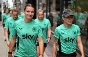 29 June 2025; Republic of Ireland's Saoirse Noonan and Denise O’Sullivan during the team's match-day team walk in Cincinnati, ahead of their international friendly match against United States at TQL Stadium in Cincinnati, USA. Photo by Stephen McCarthy/Sportsfile