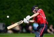 29 June 2025; Dragons batter Bella Armstrong during the Evoke Super 20 Trophy match between Scorchers and Dragons at Railway Union Cricket Club in Dublin. Photo by Seb Daly/Sportsfile