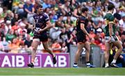 29 June 2025; Armagh goalkeeper Ethan Rafferty arrives for the second half during the GAA Football All-Ireland Senior Championship quarter-final match between Armagh and Kerry at Croke Park in Dublin. Photo by Piaras Ó Mídheach/Sportsfile
