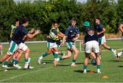 29 June 2025; Ireland players warm up prior to the World Rugby U20 Championship 2025 Pool C match between Ireland and Georgia at Stadio San Michele in Calvisano, Italy. Photo by Roberto Bregani/Sportsfile
