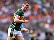 29 June 2025; Joe O'Connor of Kerry celebrates scoring a point during the GAA Football All-Ireland Senior Championship quarter-final match between Armagh and Kerry at Croke Park in Dublin. Photo by Piaras Ó Mídheach/Sportsfile