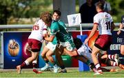 29 June 2025; Charlie Molony of Ireland in action against Luka Takaishvili of Georgia during World Rugby U20 Championship 2025 Pool C match between Ireland and Georgia at Stadio San Michele in Calvisano, Italy. Photo by Roberto Bregani/Sportsfile