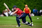 29 June 2025; Dragons batter Amy Hunter during the Evoke Super 20 Trophy match between Scorchers and Dragons at Railway Union Cricket Club in Dublin. Photo by Seb Daly/Sportsfile