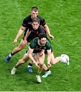 29 June 2025; Paudie Clifford of Kerry in action against Andrew Murnin of Armagh during the GAA Football All-Ireland Senior Championship quarter-final match between Armagh and Kerry at Croke Park in Dublin. Photo by Daire Brennan/Sportsfile