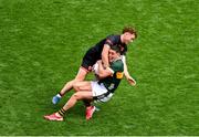 29 June 2025; Joe O'Connor of Kerry in action against Jason Duffy of Armagh during the GAA Football All-Ireland Senior Championship quarter-final match between Armagh and Kerry at Croke Park in Dublin. Photo by Daire Brennan/Sportsfile