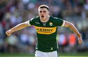 29 June 2025; Man of the Match Seán O'Shea of Kerry celebrates after the GAA Football All-Ireland Senior Championship quarter-final match between Armagh and Kerry at Croke Park in Dublin. Photo by Ray McManus/Sportsfile
