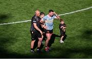 29 June 2025; A dejected Aidan Forker of Armagh with selector Kieran Donaghy after the GAA Football All-Ireland Senior Championship quarter-final match between Armagh and Kerry at Croke Park in Dublin. Photo by Daire Brennan/Sportsfile