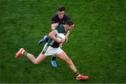 29 June 2025; Joe O'Connor of Kerry in action against Callum O'Neill of Armagh during the GAA Football All-Ireland Senior Championship quarter-final match between Armagh and Kerry at Croke Park in Dublin. Photo by Daire Brennan/Sportsfile