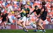 29 June 2025; Andrew Murnin of Armagh has a shot on goal during the GAA Football All-Ireland Senior Championship quarter-final match between Armagh and Kerry at Croke Park in Dublin. Photo by Shauna Clinton/Sportsfile