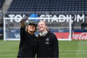29 June 2025; Republic of Ireland goalkeepers Grace Moloney, left, and Courtney Brosnan before the women's international friendly match between the USA and Republic of Ireland at TQL Stadium in Cincinnati, Ohio, USA. Photo by Stephen McCarthy/Sportsfile