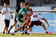 29 June 2025; Luke Murphy of Ireland in action against Gigi Sirbiladze of Georgia  during World Rugby U20 Championship 2025 Pool C match between Ireland and Georgia at Stadio San Michele in Calvisano, Italy. Photo by Roberto Bregani/Sportsfile