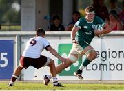 29 June 2025;  Luke Murphy of Ireland in action against Giorgi Spanderashvili of Georgia during World Rugby U20 Championship 2025 Pool C match between Ireland and Georgia at Stadio San Michele in Calvisano, Italy. Photo by Roberto Bregani/Sportsfile