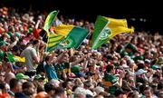 29 June 2025; Kerry supporters , in the Cusack Stand, celebrate a score during the GAA Football All-Ireland Senior Championship quarter-final match between Armagh and Kerry at Croke Park in Dublin. Photo by Ray McManus/Sportsfile