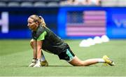29 June 2025; Republic of Ireland goalkeeper Sophie Whitehouse before the women's international friendly match between the USA and Republic of Ireland at TQL Stadium in Cincinnati, Ohio, USA. Photo by Stephen McCarthy/Sportsfile