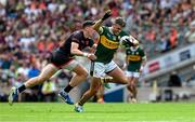 29 June 2025; Graham O'Sullivan of Kerry in action against Rory Grugan of Armagh during the GAA Football All-Ireland Senior Championship quarter-final match between Armagh and Kerry at Croke Park in Dublin. Photo by Ray McManus/Sportsfile
