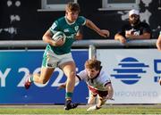 29 June 2025; Charlie Molony of Ireland on his way to scoring a try during World Rugby U20 Championship 2025 Pool C match between Ireland and Georgia at Stadio San Michele in Calvisano, Italy. Photo by Roberto Bregani/Sportsfile