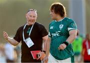 29 June 2025; Ireland head coach Neil Doak, left, and Alex Usanov after the World Rugby U20 Championship 2025 Pool C match between Ireland and Georgia at Stadio San Michele in Calvisano, Italy. Photo by Roberto Bregani/Sportsfile