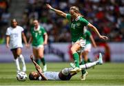 29 June 2025; Croix Bethune of United States in action against Kyra Carusa of Republic of Ireland during the women's international friendly match between the USA and Republic of Ireland at TQL Stadium in Cincinnati, Ohio, USA. Photo by Stephen McCarthy/Sportsfile
