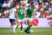 29 June 2025; Caitlin Hayes of Republic of Ireland in action against Izzy Rodriguez of United States during the women's international friendly match between the USA and Republic of Ireland at TQL Stadium in Cincinnati, Ohio, USA. Photo by Stephen McCarthy/Sportsfile