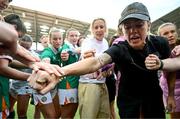 29 June 2025; Denise O’Sullivan of Republic of Ireland with teammates in the huddle after the women's international friendly match between the USA and Republic of Ireland at TQL Stadium in Cincinnati, Ohio, USA. Photo by Stephen McCarthy/Sportsfile