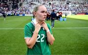 29 June 2025; Izzy Atkinson of Republic of Ireland after the women's international friendly match between the USA and Republic of Ireland at TQL Stadium in Cincinnati, Ohio, USA. Photo by Stephen McCarthy/Sportsfile