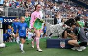 29 June 2025; Republic of Ireland goalkeeper Courtney Brosnan before the women's international friendly match between the USA and Republic of Ireland at TQL Stadium in Cincinnati, Ohio, USA. Photo by Stephen McCarthy/Sportsfile