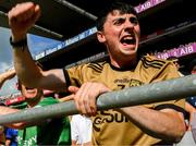 29 June 2025; A Kerry supporter cheers a late score during the GAA Football All-Ireland Senior Championship quarter-final match between Armagh and Kerry at Croke Park in Dublin. Photo by Ray McManus/Sportsfile