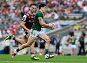 29 June 2025; Seamus Lavin of Meath in action against Daniel Ó Flaherty of Galway during the GAA Football All-Ireland Senior Championship quarter-final match between Meath and Galway at Croke Park in Dublin. Photo by Ray McManus/Sportsfile