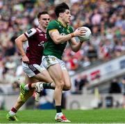 29 June 2025; Seamus Lavin of Meath in action against Daniel Ó Flaherty of Galway during the GAA Football All-Ireland Senior Championship quarter-final match between Meath and Galway at Croke Park in Dublin. Photo by Ray McManus/Sportsfile
