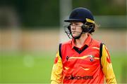 29 June 2025; Scorchers captain Christina Coulter Reilly before the Evoke Super 20 Trophy match between Typhoons and Scorchers at Railway Union Cricket Club in Dublin. Photo by Seb Daly/Sportsfile