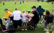 29 June 2025; A general view of action during  the Evoke Super 20 Trophy match between Typhoons and Scorchers at Railway Union Cricket Club in Dublin. Photo by Seb Daly/Sportsfile
