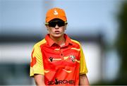 29 June 2025; Louise Little of Scorchers during the Evoke Super 20 Trophy match between Scorchers and Dragons at Railway Union Cricket Club in Dublin. Photo by Seb Daly/Sportsfile