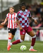 27 June 2025; Aaron Harper-Bailey of Drogheda United during the SSE Airtricity Men's Premier Division match between Derry City and Drogheda United at The Ryan McBride Brandywell Stadium in Derry. Photo by Shauna Clinton/Sportsfile