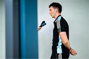30 June 2025; Tipperary hurler Craig Morgan is interviewed during a Tipperary Hurling Media Conference at Horse & Jockey Hotel in Tipperary ahead of the GAA Hurling All-Ireland Senior Championship Semi-Final match Kilkenny and Tipperary at Croke Park in Dublin. Photo by Piaras Ó Mídheach/Sportsfile