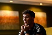 30 June 2025; Tipperary hurler Craig Morgan is interviewed during a Tipperary Hurling Media Conference at Horse & Jockey Hotel in Tipperary ahead of the GAA Hurling All-Ireland Senior Championship Semi-Final match Kilkenny and Tipperary at Croke Park in Dublin. Photo by Piaras Ó Mídheach/Sportsfile