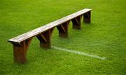22 June 2025; A bench for the team photographs before the Electric Ireland GAA Football All-Ireland Minor Championship semi-final match between Kerry and Mayo at Zimmer Biomet Páirc Chíosóg in Ennis, Clare. Photo by Brendan Moran/Sportsfile